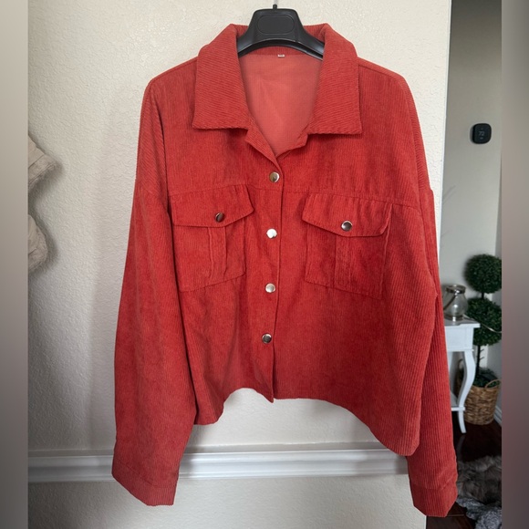 Button-Front Jacket in Rust 3X - Picture 8 of 12